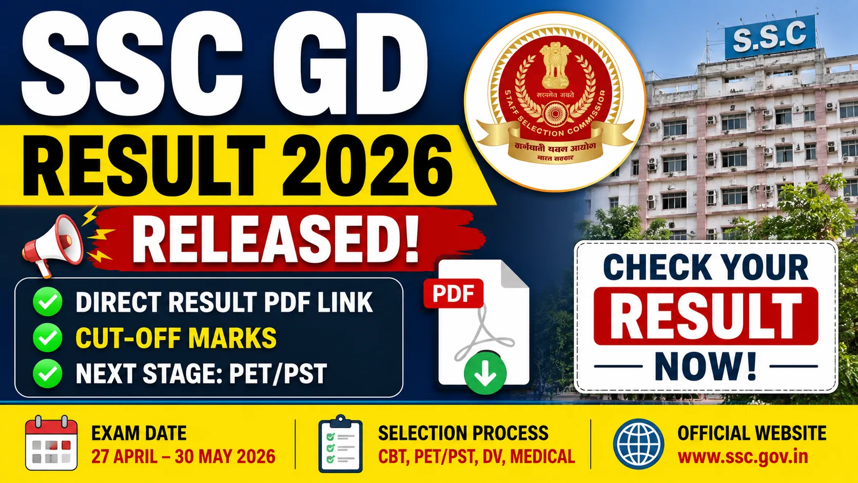 SSC GD Result 2026